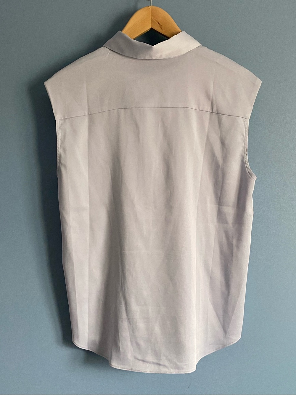 RW&Co. Sleeveless Ruffle Front Blouse - Light Blue - Picture 5 of 5